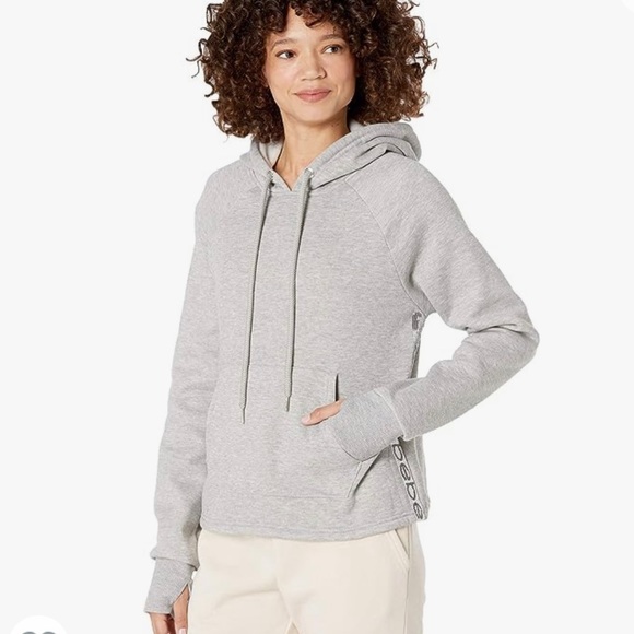 BEBE SPORT Sequin Stripe Sparkly Hoodie Heather Sz L - Picture 1 of 16